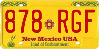 NM license plate 878RGF