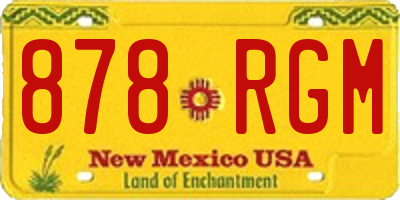 NM license plate 878RGM