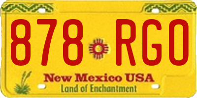 NM license plate 878RGO