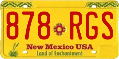 NM license plate 878RGS