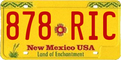 NM license plate 878RIC