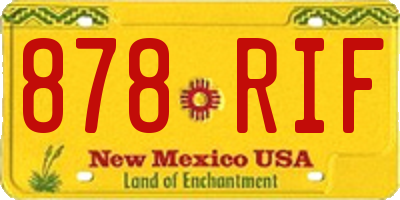NM license plate 878RIF