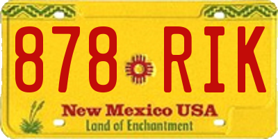 NM license plate 878RIK