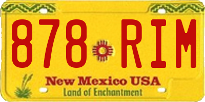 NM license plate 878RIM