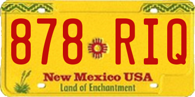 NM license plate 878RIQ