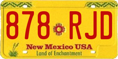 NM license plate 878RJD