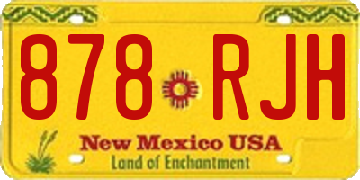 NM license plate 878RJH