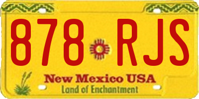 NM license plate 878RJS