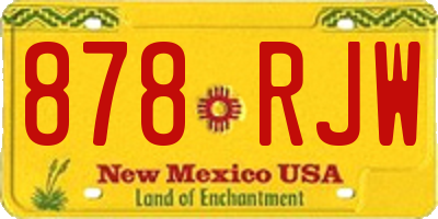 NM license plate 878RJW