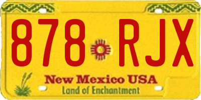 NM license plate 878RJX