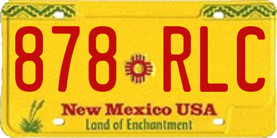 NM license plate 878RLC
