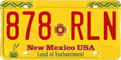 NM license plate 878RLN