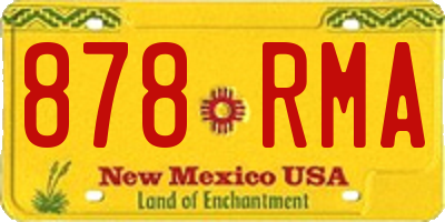 NM license plate 878RMA