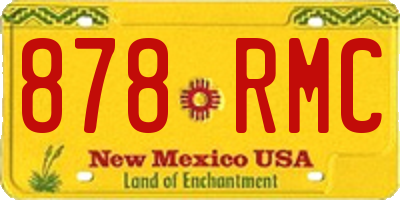 NM license plate 878RMC