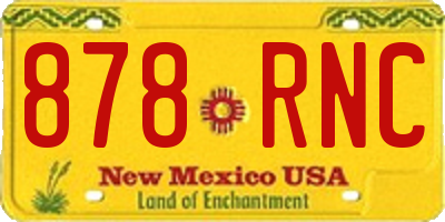 NM license plate 878RNC