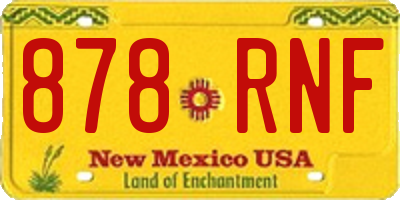 NM license plate 878RNF