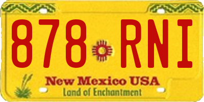 NM license plate 878RNI