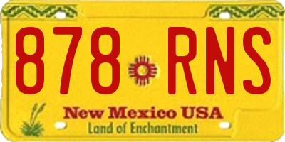 NM license plate 878RNS