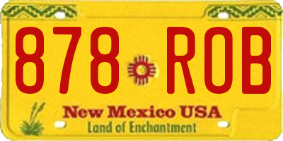 NM license plate 878ROB