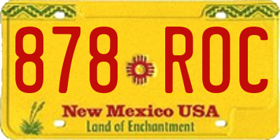 NM license plate 878ROC