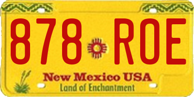 NM license plate 878ROE