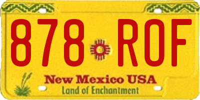 NM license plate 878ROF