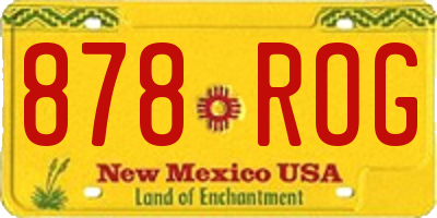 NM license plate 878ROG