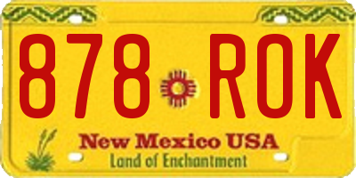 NM license plate 878ROK