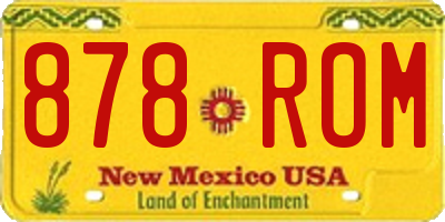 NM license plate 878ROM