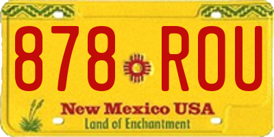 NM license plate 878ROU