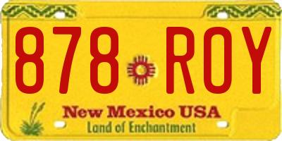 NM license plate 878ROY