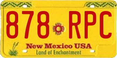 NM license plate 878RPC