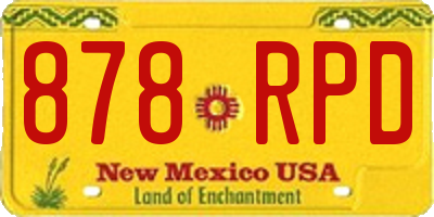 NM license plate 878RPD