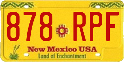 NM license plate 878RPF