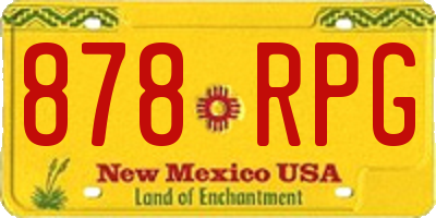 NM license plate 878RPG