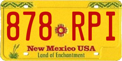 NM license plate 878RPI