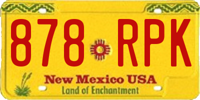 NM license plate 878RPK