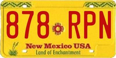 NM license plate 878RPN