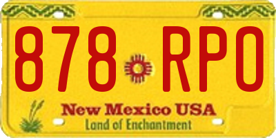 NM license plate 878RPO