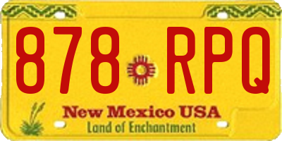 NM license plate 878RPQ
