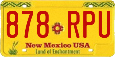 NM license plate 878RPU