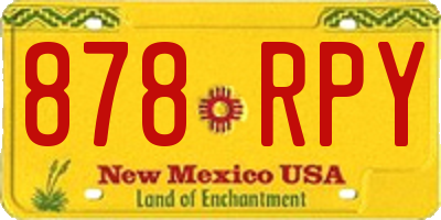 NM license plate 878RPY