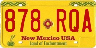 NM license plate 878RQA