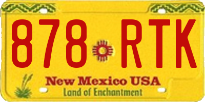 NM license plate 878RTK