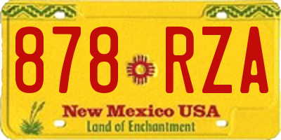 NM license plate 878RZA