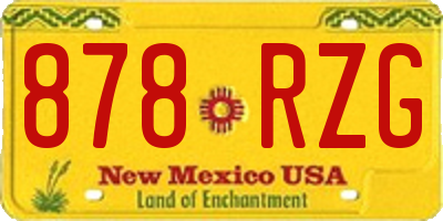 NM license plate 878RZG