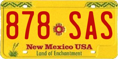 NM license plate 878SAS