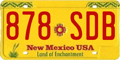 NM license plate 878SDB