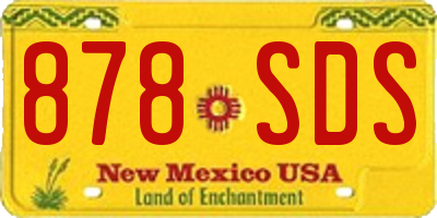 NM license plate 878SDS