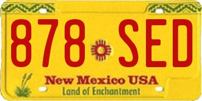 NM license plate 878SED